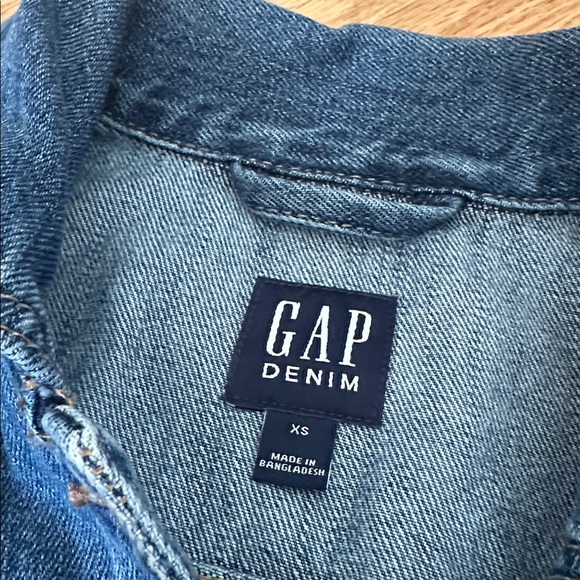 Gap belted puff sleeve denim jacket long xs - Picture 3 of 3